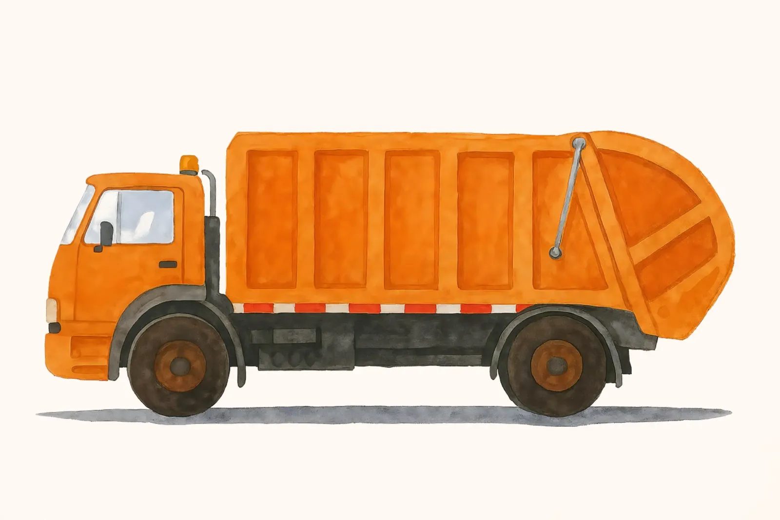 Street star in orange - rubbish truck graphic backlit film by KidzStudio