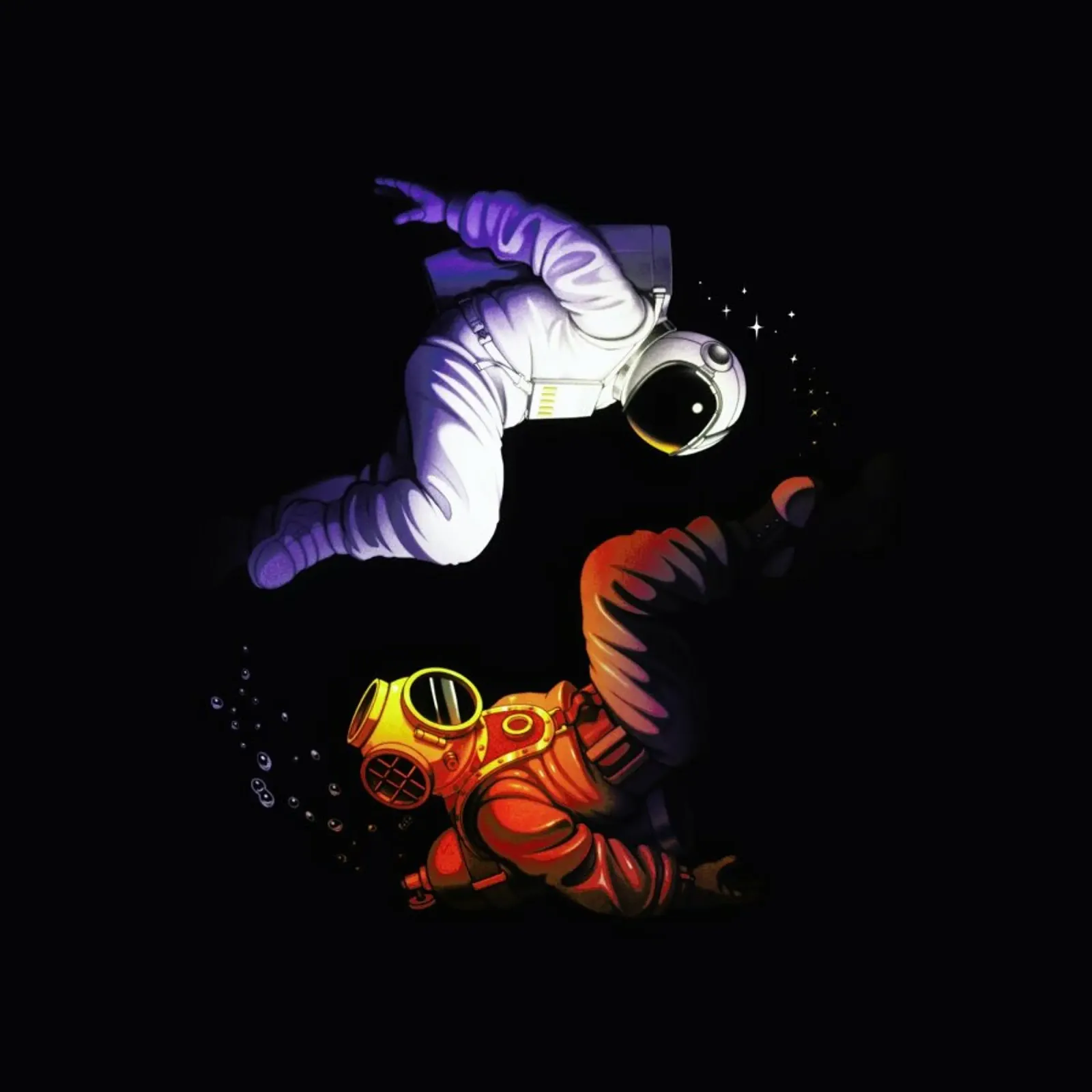 Yin Yang Astronaut Scuba pellicola backlit da Tobe Fonseca