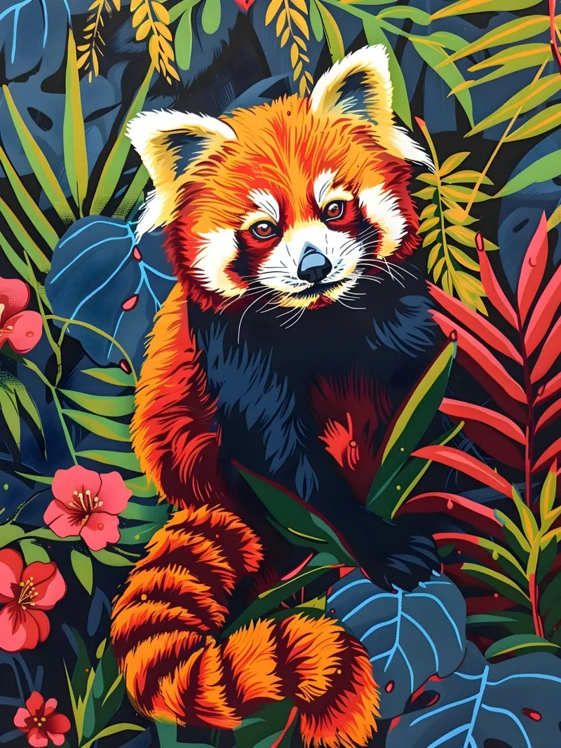 Roter Panda Vintage Kunst poster con telaio in alluminio da Vintage Travel Art