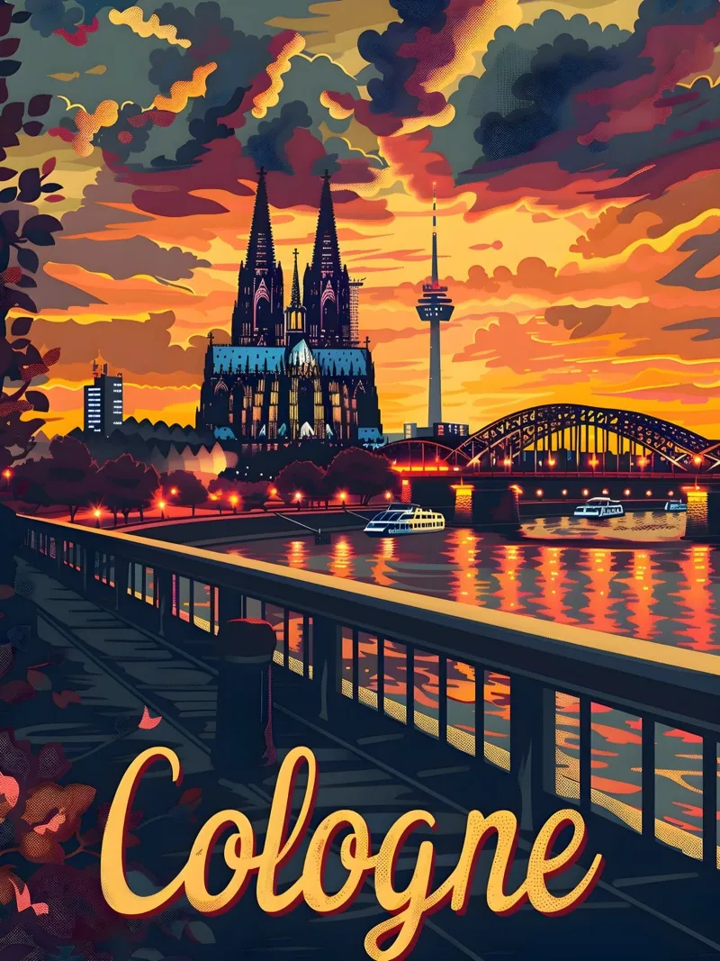 Köln pellicola backlit da Vintage Travel Art