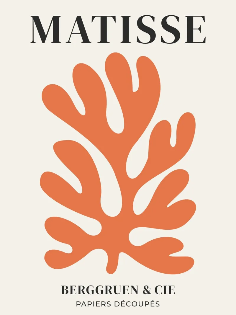 Carta per decoupage Matisse Orange Coral Reef alluminio dibond da Paigaam Studio