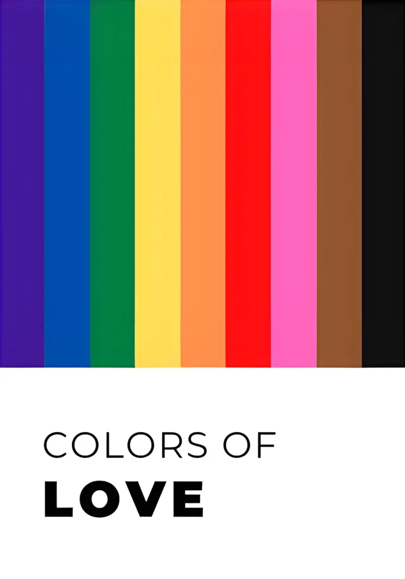 Pride Flag Art poster con telaio in legno da Attaboy Dsgn