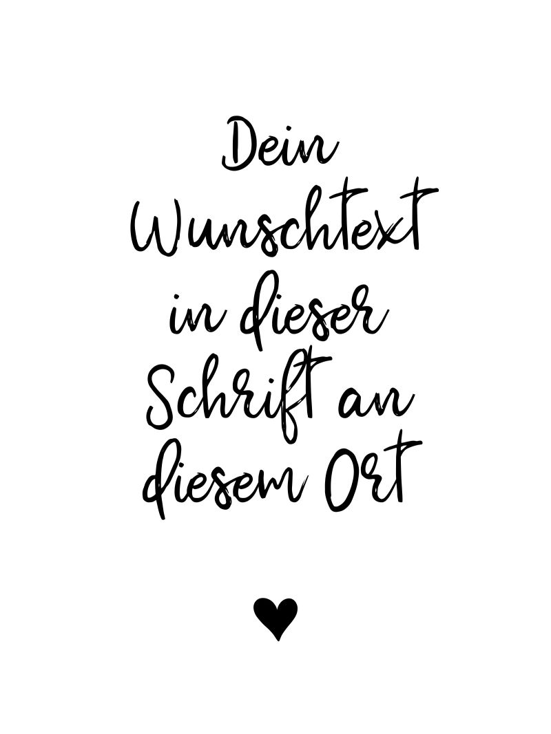 Wunschtext in schwarz weiß mit Herz pellicola backlit da WORTSPIEL