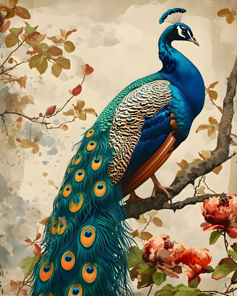 Pfau vintage Portrait poster by Vintage Travel Art