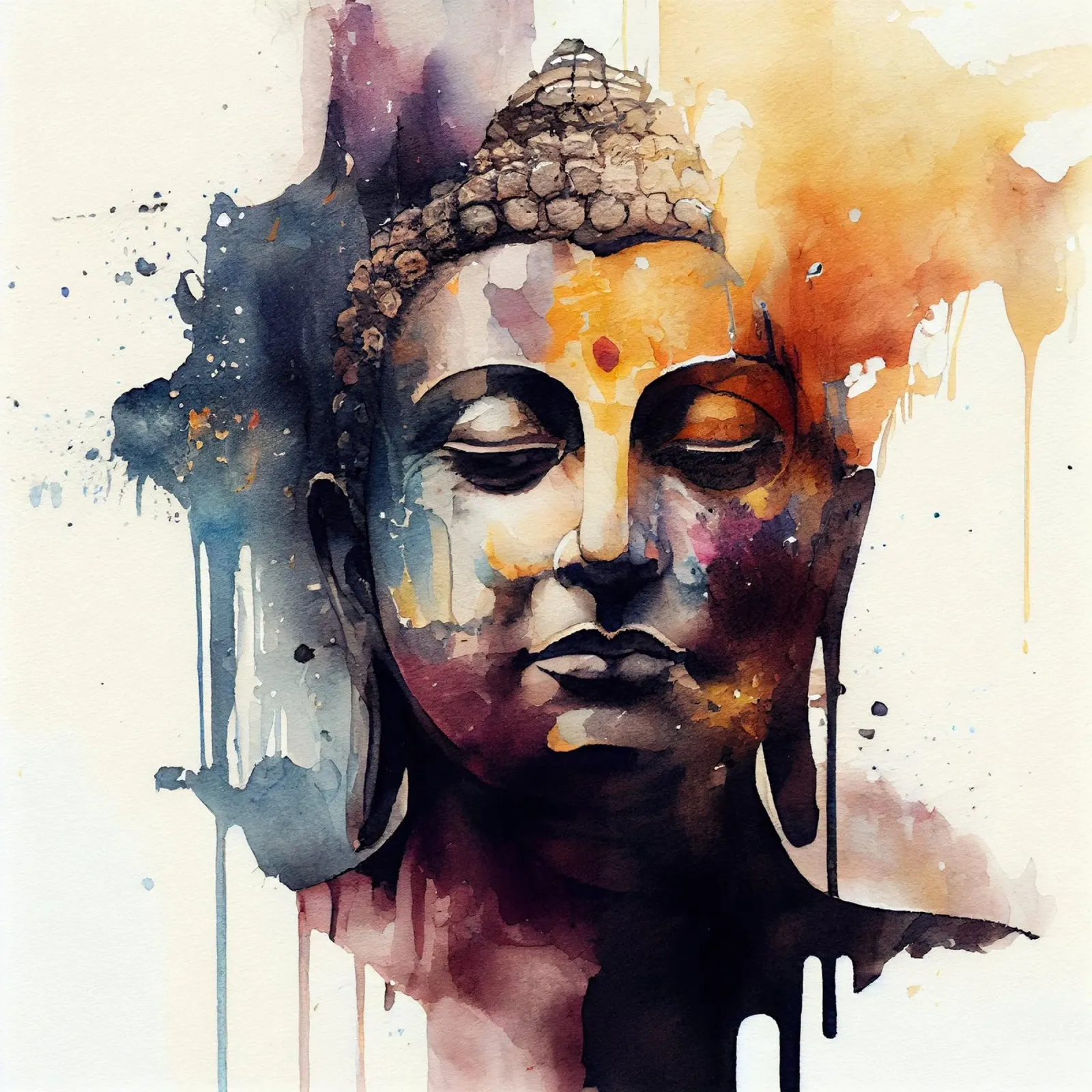 Buddha ad acquerello pellicola backlit da Chromatic Fusion Studio