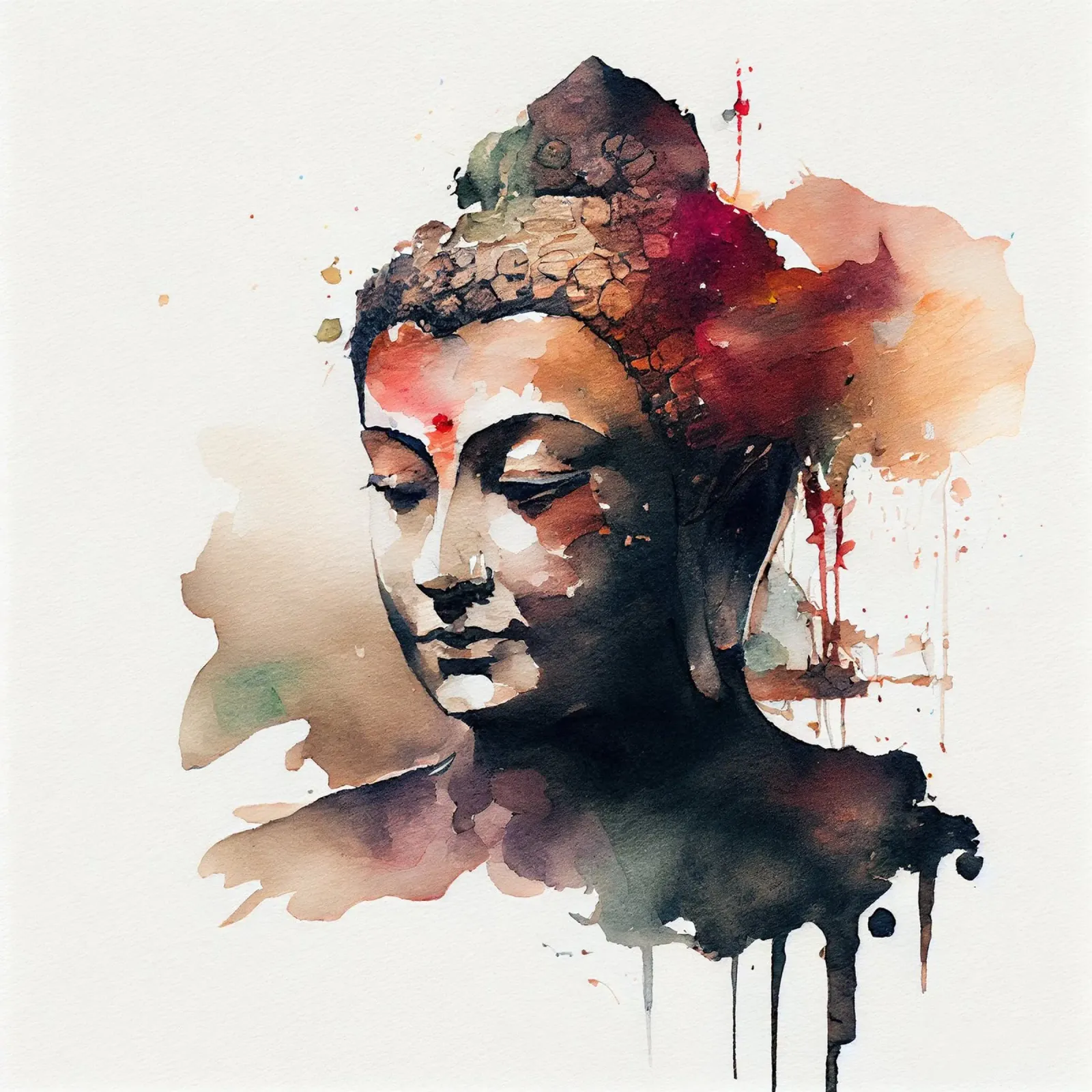 Buddha ad acquerello pellicola backlit da Chromatic Fusion Studio