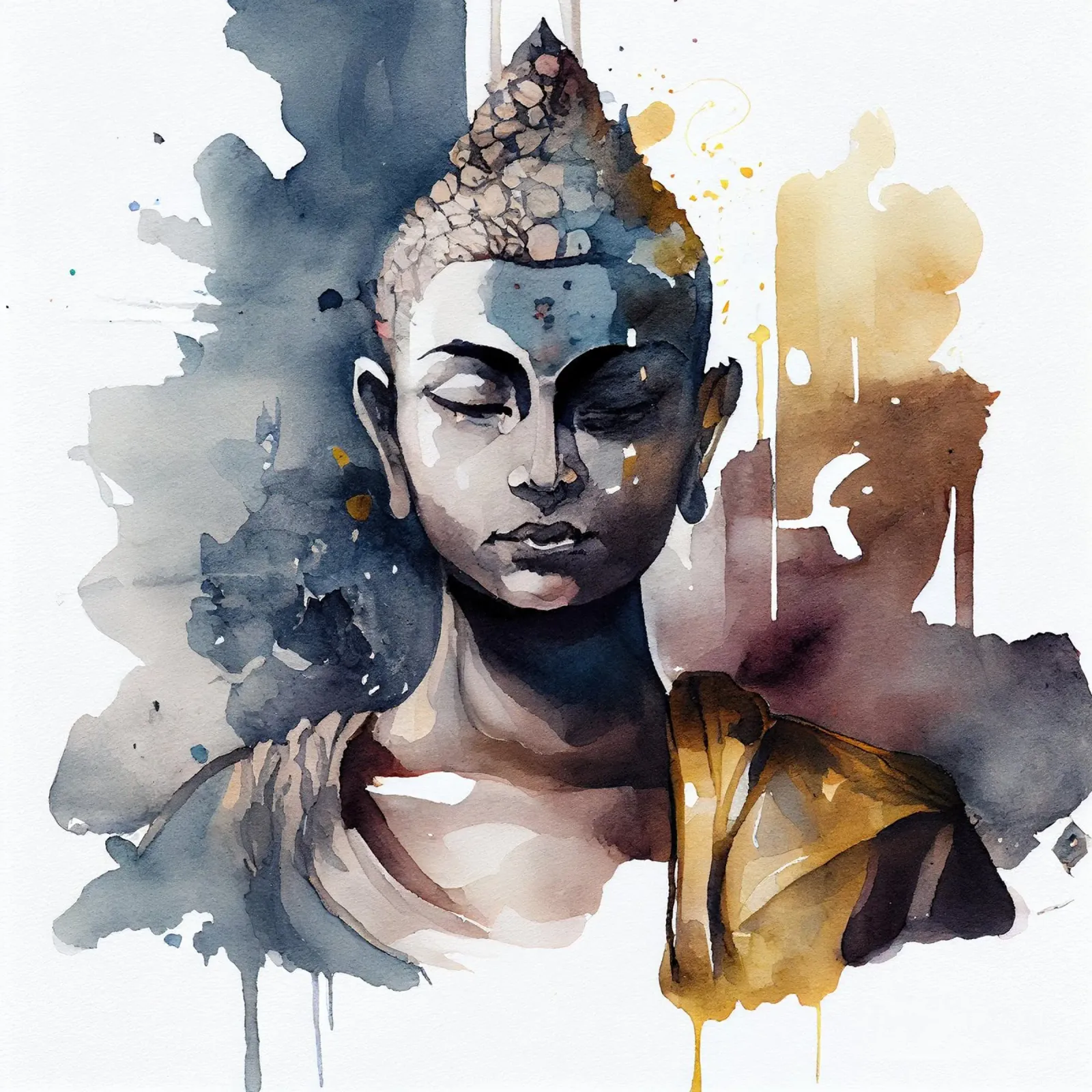Buddha ad acquerello pellicola backlit da Chromatic Fusion Studio