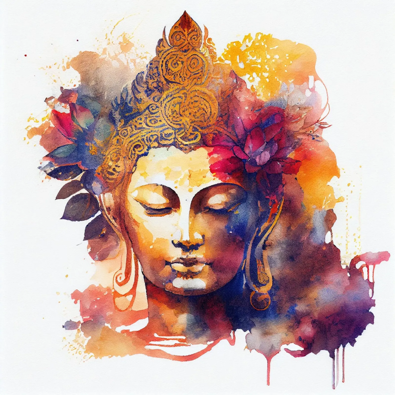 Buddha ad acquerello pellicola backlit da Chromatic Fusion Studio