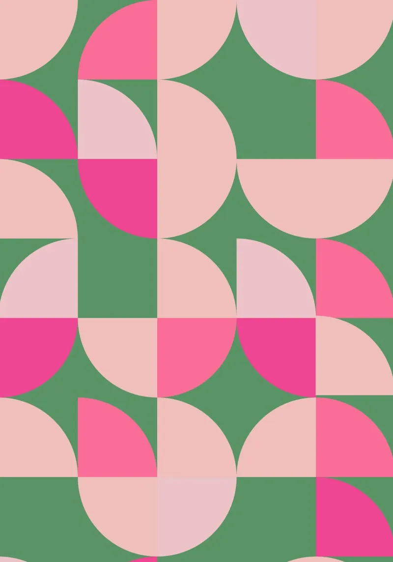 Moderno motivo geometrico astratto in rosa e verde carta hahnemühle da pdigitalprints