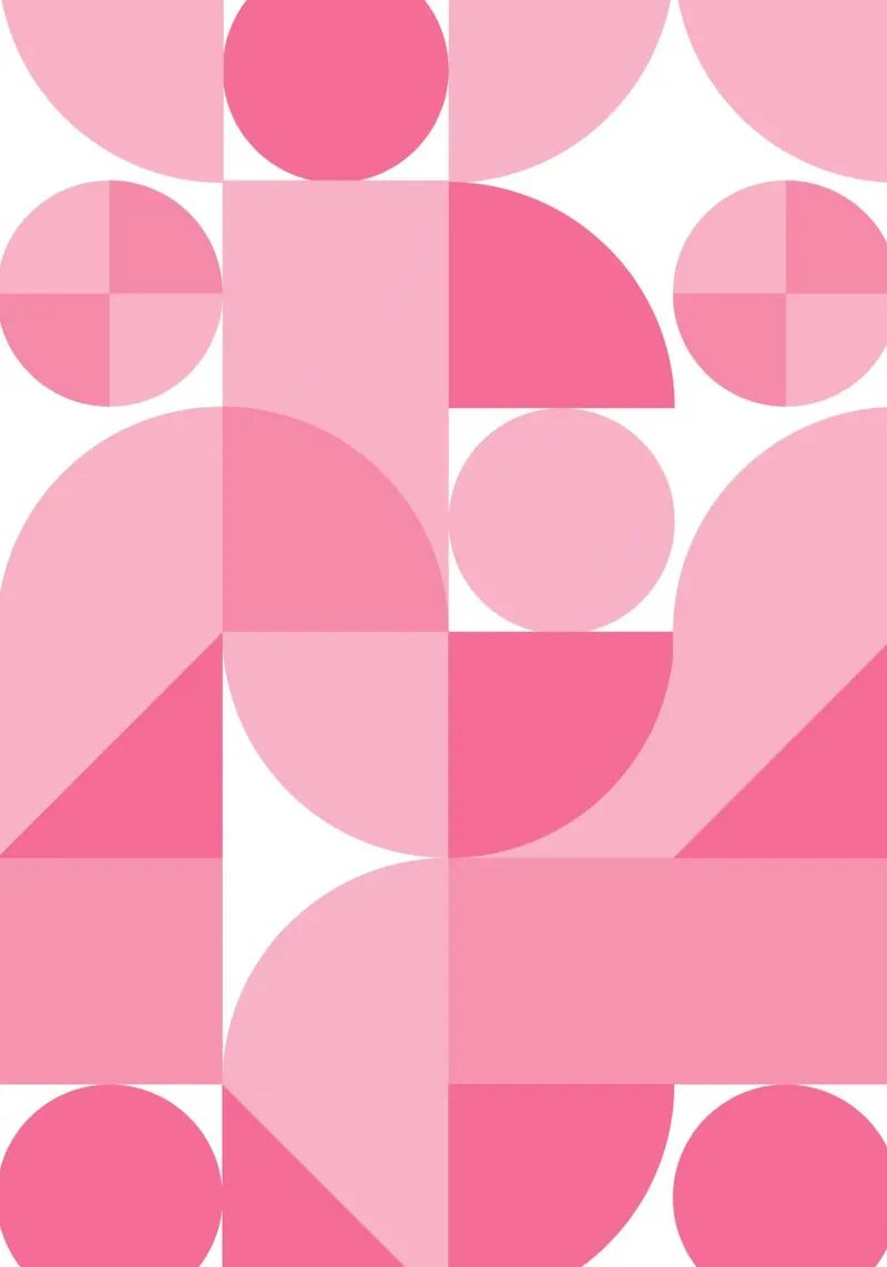 Rosa abstrakte geometrische Komposition mit Kreisen und Formen Leinwand von pdigitalprints