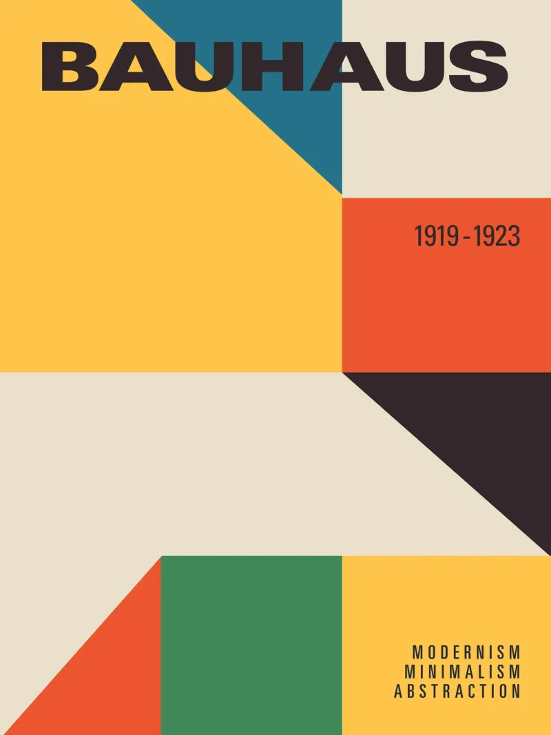 Bauhaus 1919 Stampa d'arte geometrica Poster modernista colorato alluminio dibond da THE MOTIVATED TYPE