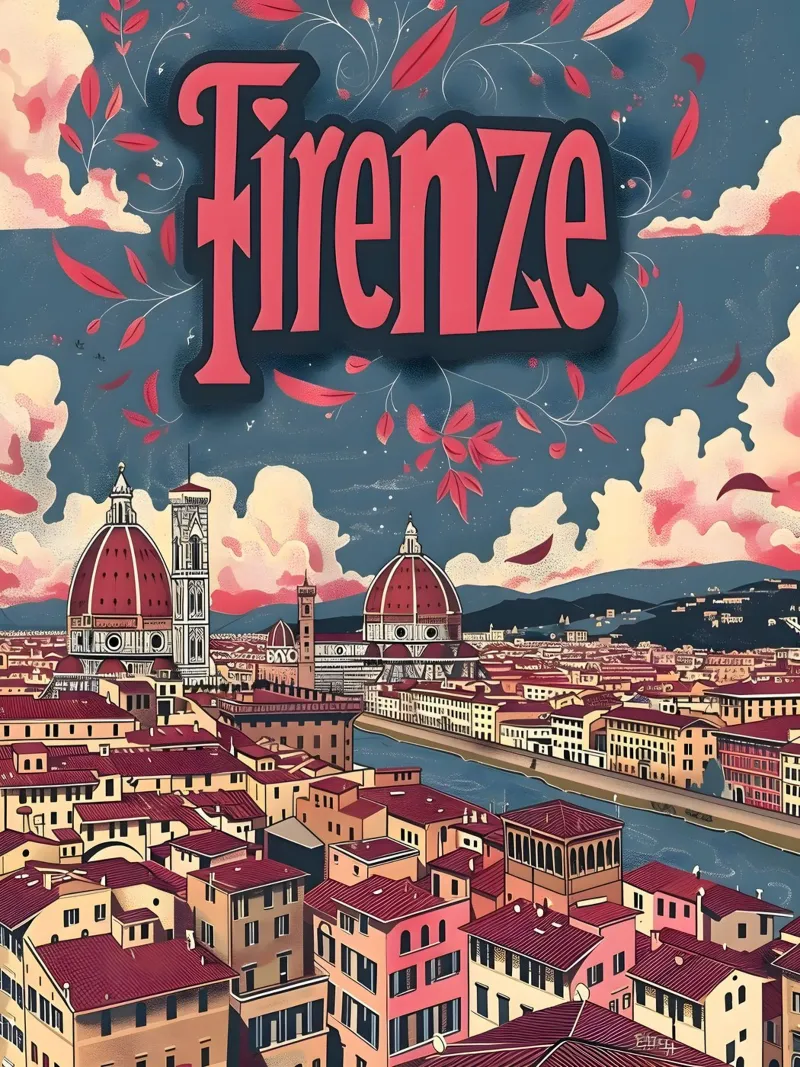 Firenze pellicola backlit da Vintage Travel Art
