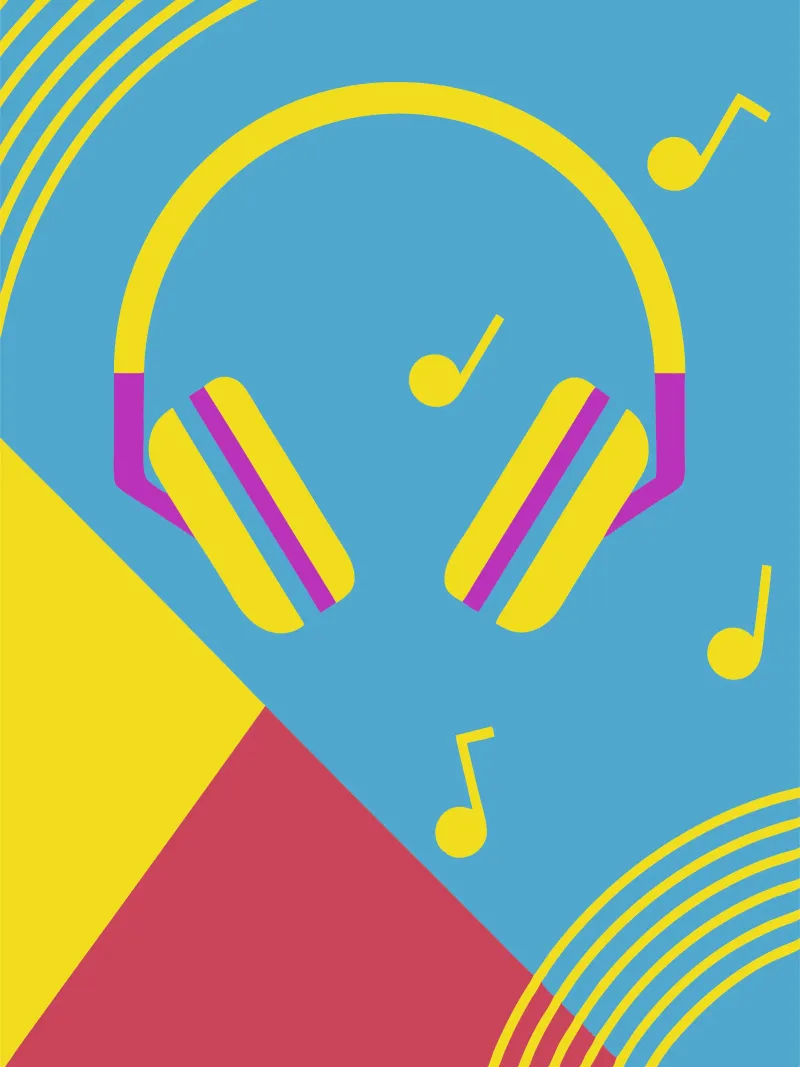 Cuffie musicali poster con telaio in plastica da LOOK DIFFERENT