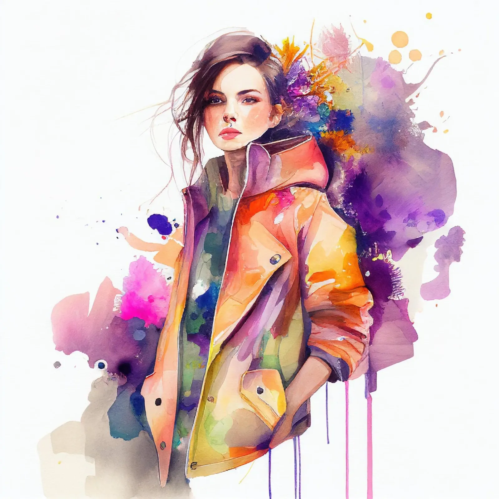 Acquerello Moda Donna pellicola backlit da Chromatic Fusion Studio