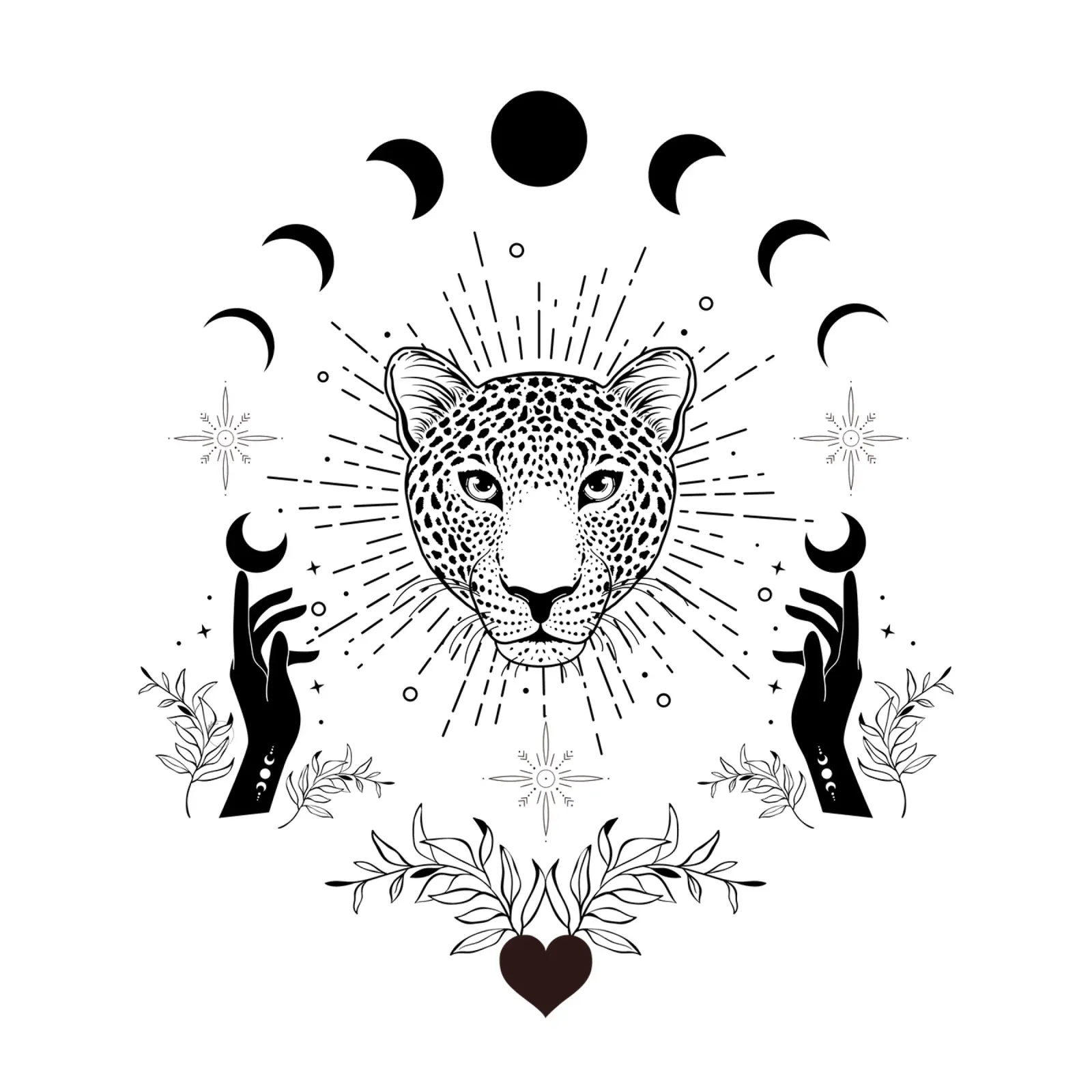 Enchanted Witchy Magic Leopard Print canvas by Mostly Pink