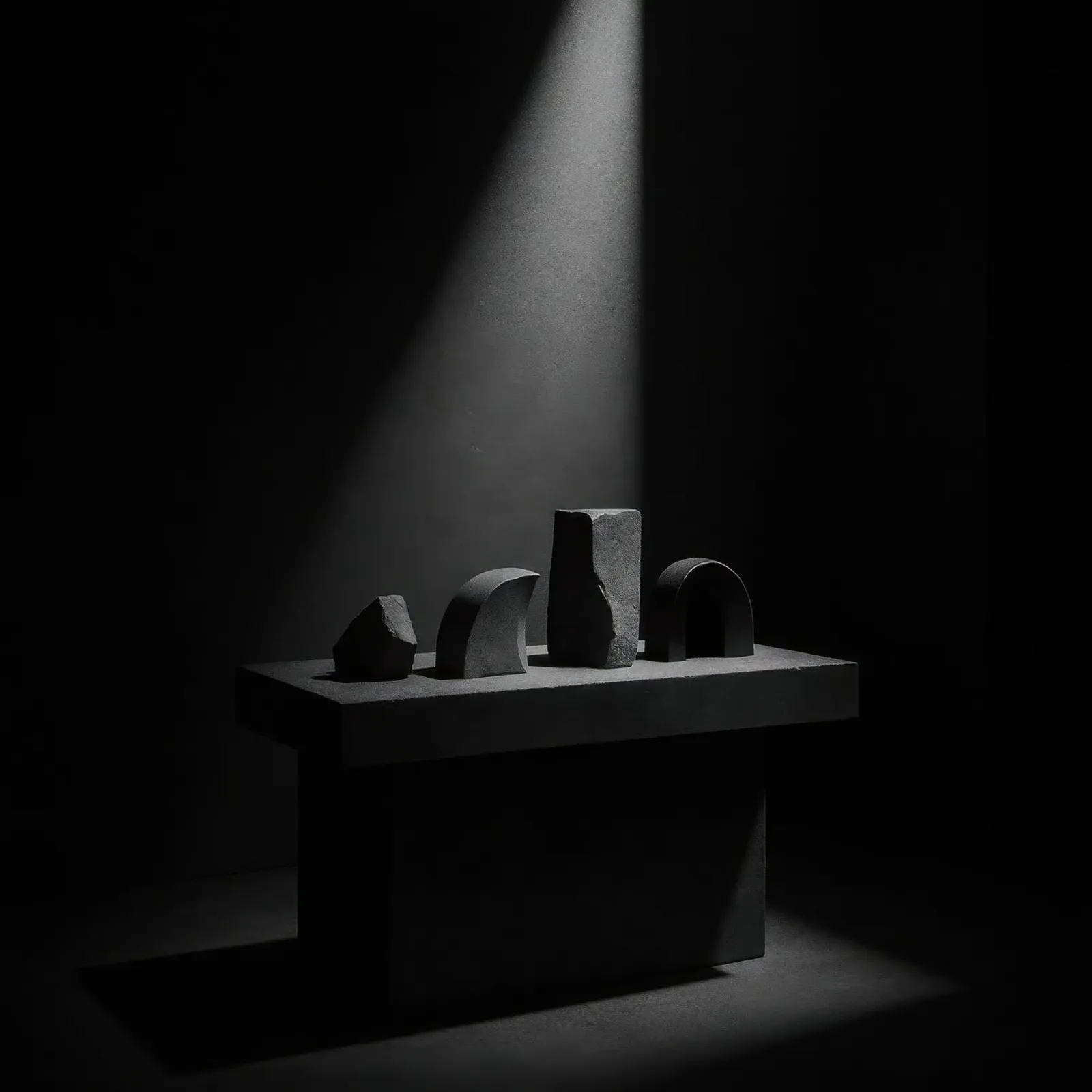 Altare del silenzio - Sculture primitive pellicola backlit da Black & White
