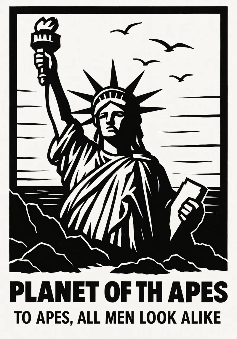 Planet Of The Apes Print carta hahnemühle da MoviesArt