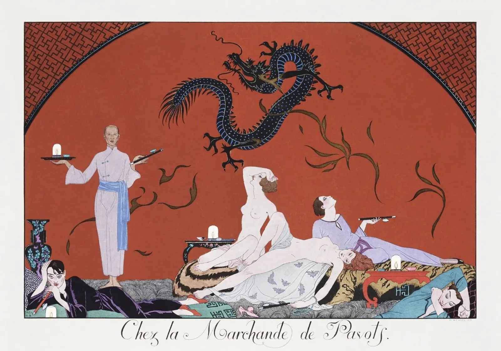 George Barbier - "Chez la Marchande de Pavots" Art Déco Prin poster da ClubArt