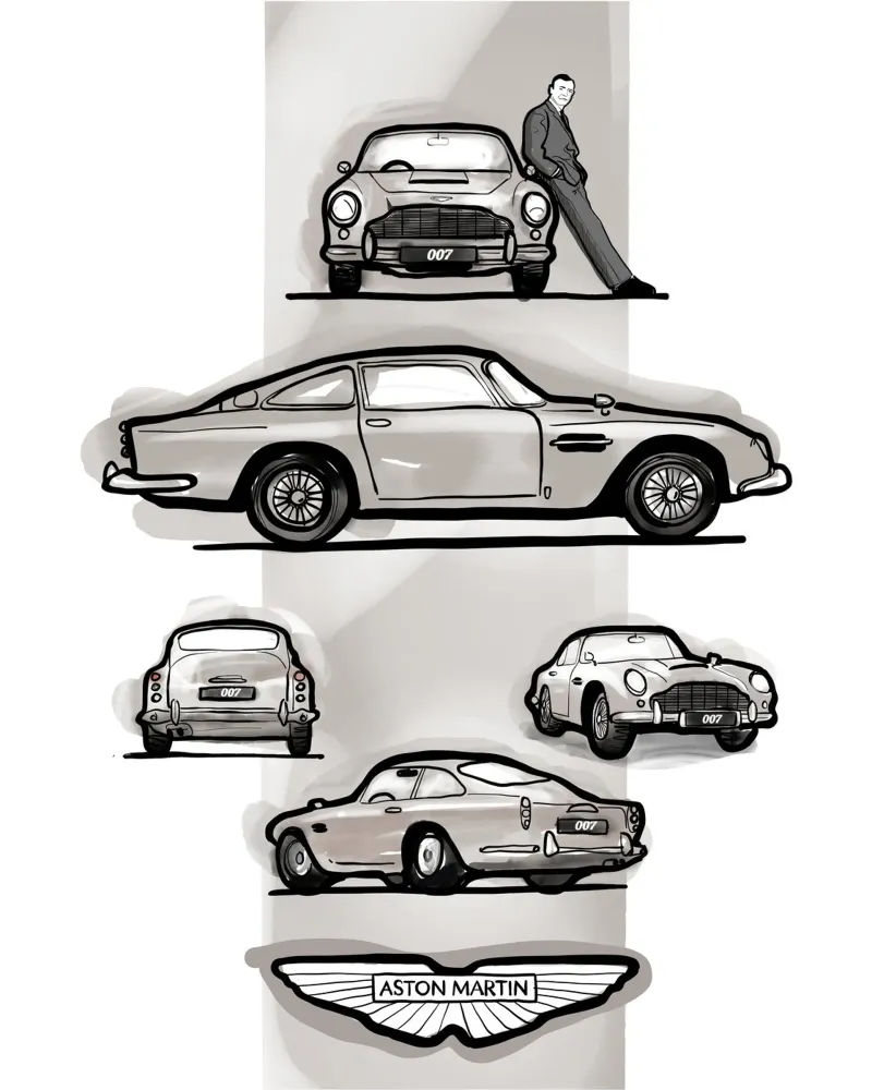 007 Car poster con telaio in alluminio da GrayPixel