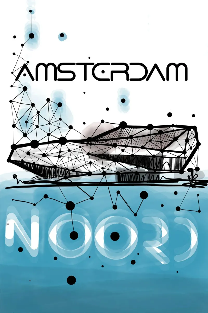 Amsterdam Noord poster with aluminum frame by GrayPixel