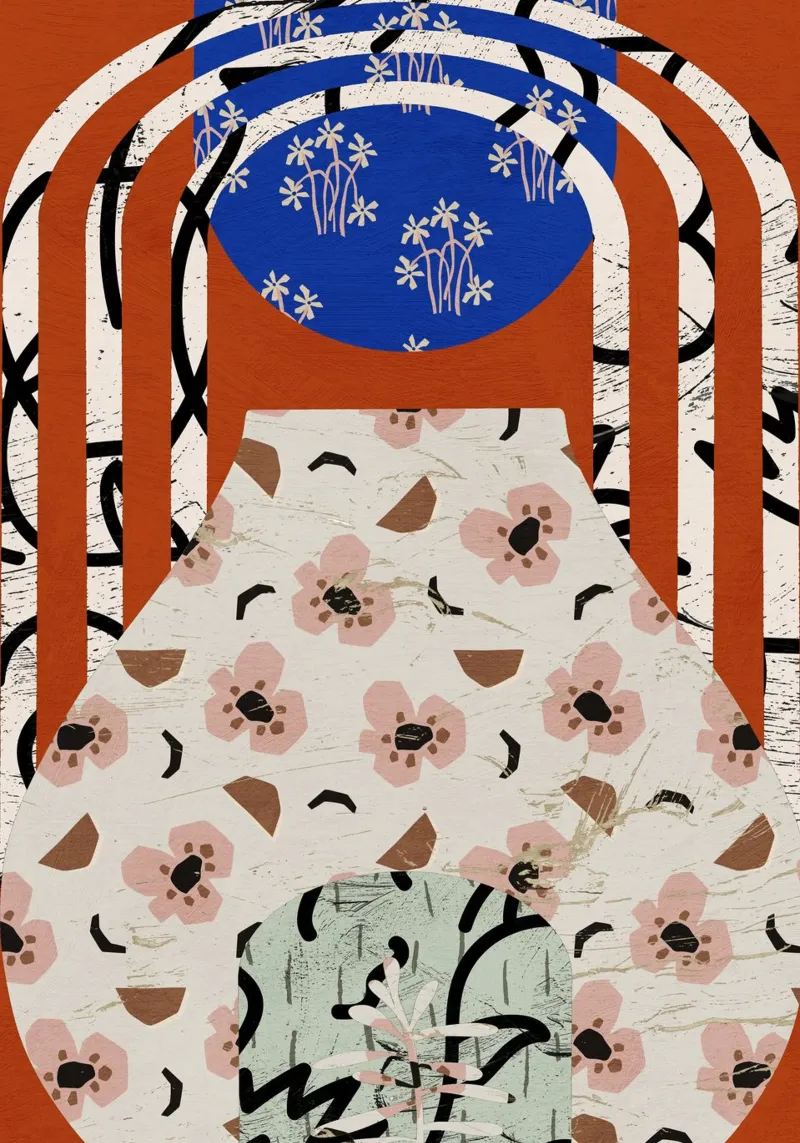 Pottery Poem No 11 poster con telaio in legno da treechild