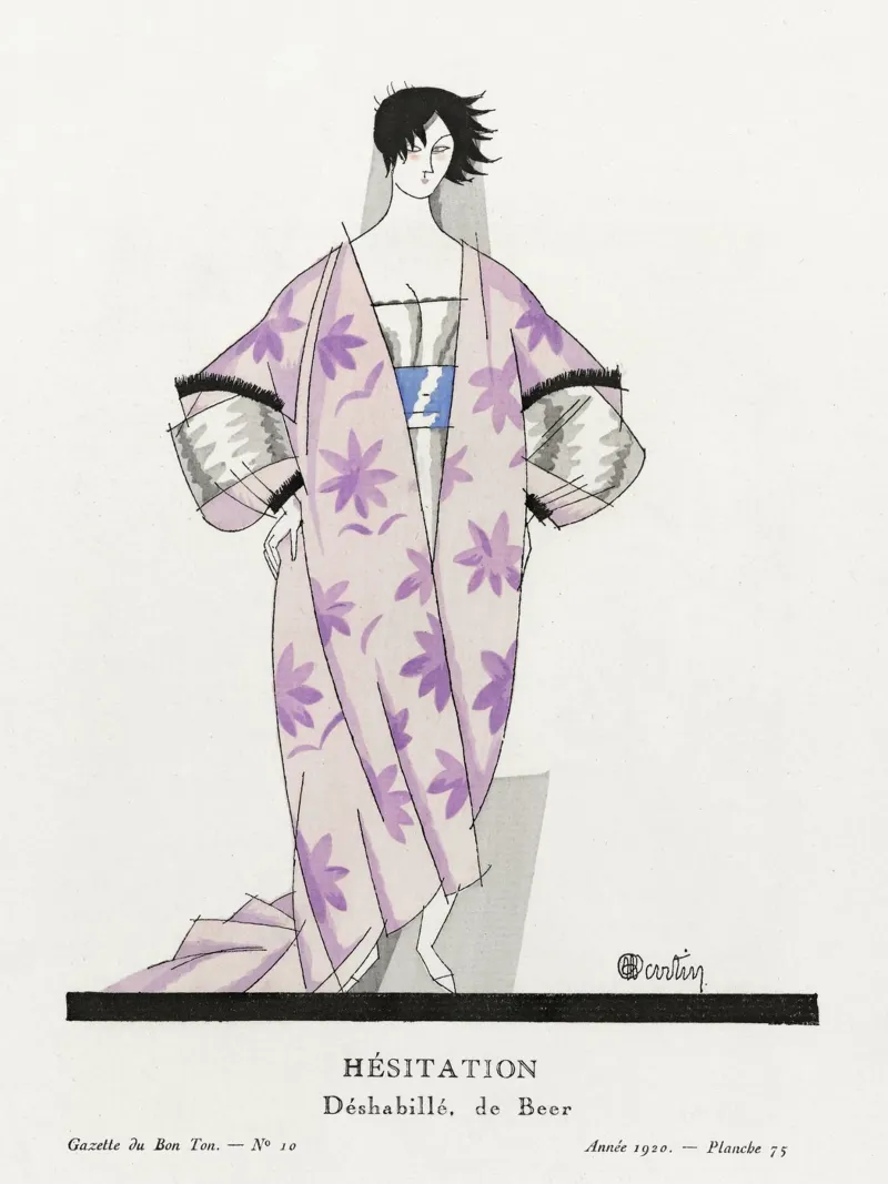 Charles Martin - Piatto di moda "Hésitation" 1920 Art Déco poster da ClubArt
