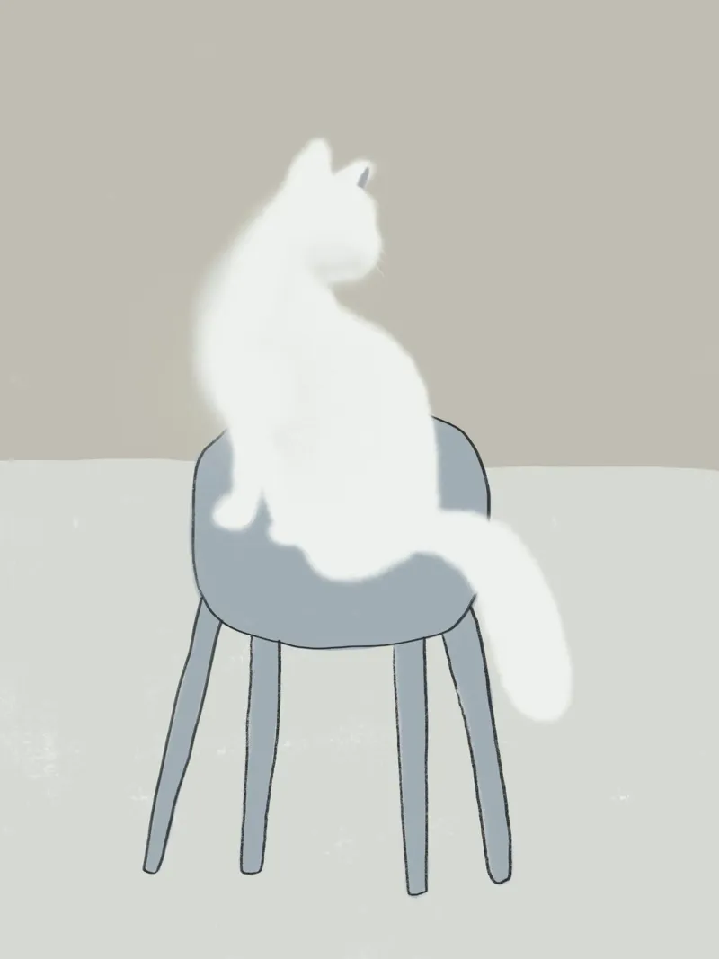 Felino bianco pellicola backlit da Little Dean