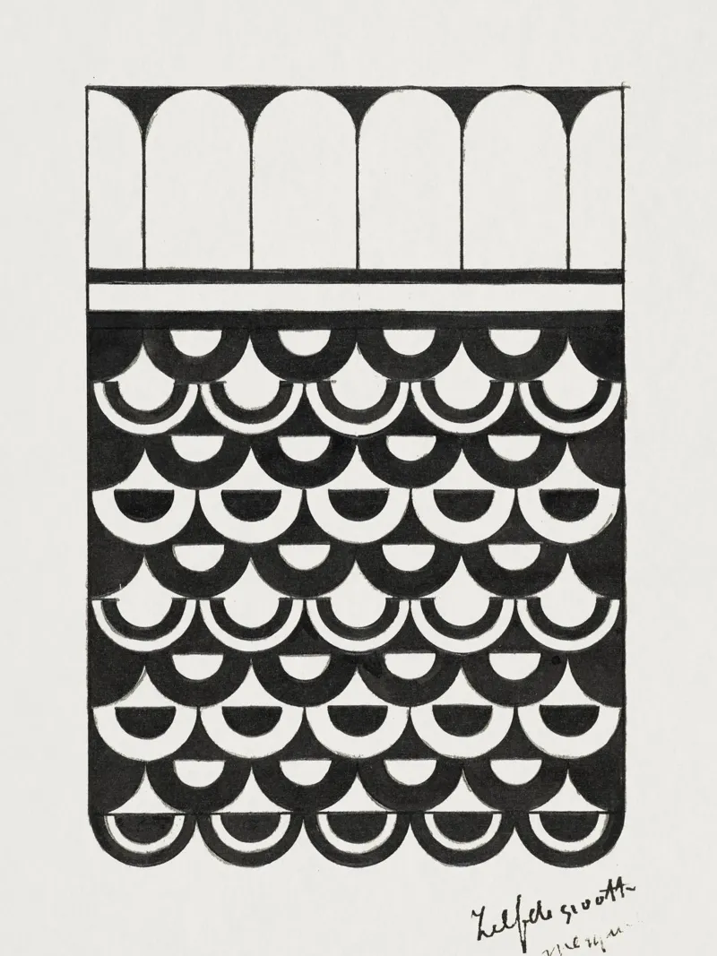 De Mesquita - "Ornament of Scales" 1878 Abstract Pattern canvas by ClubArt