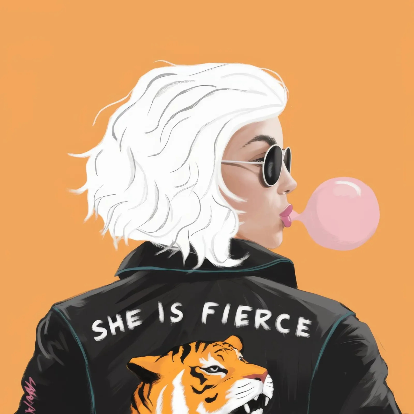 Chic ribelle e feroce poster con telaio in alluminio da Arcane Shade