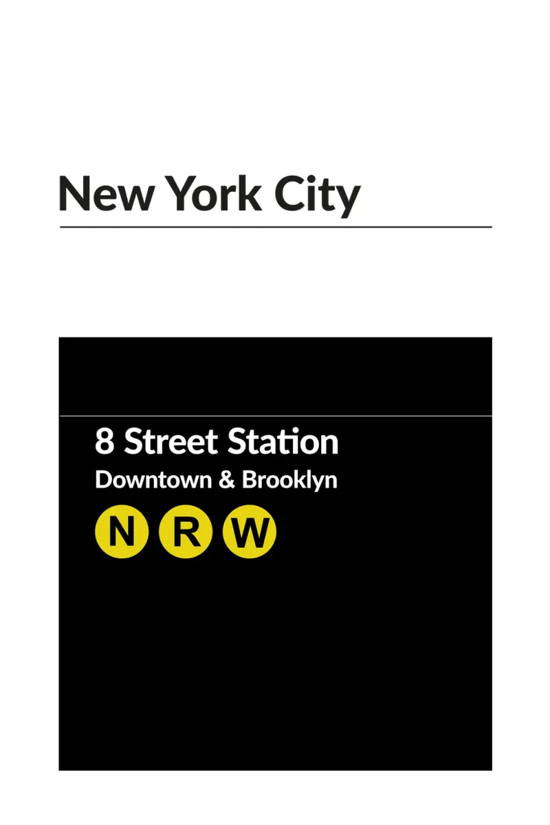 8th Street Station poster with wooden frame by studiopicaprints