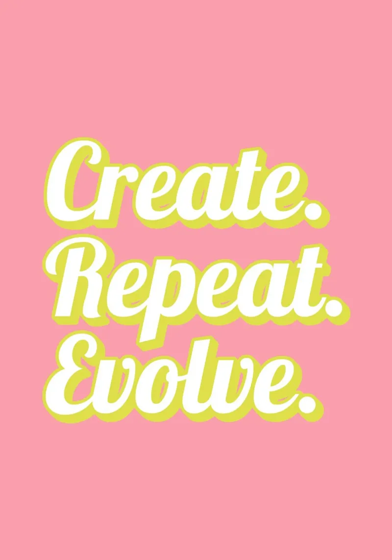 CREATE. REPEAT. EVOLVE aluminium-dibond van Einfach Uebel
