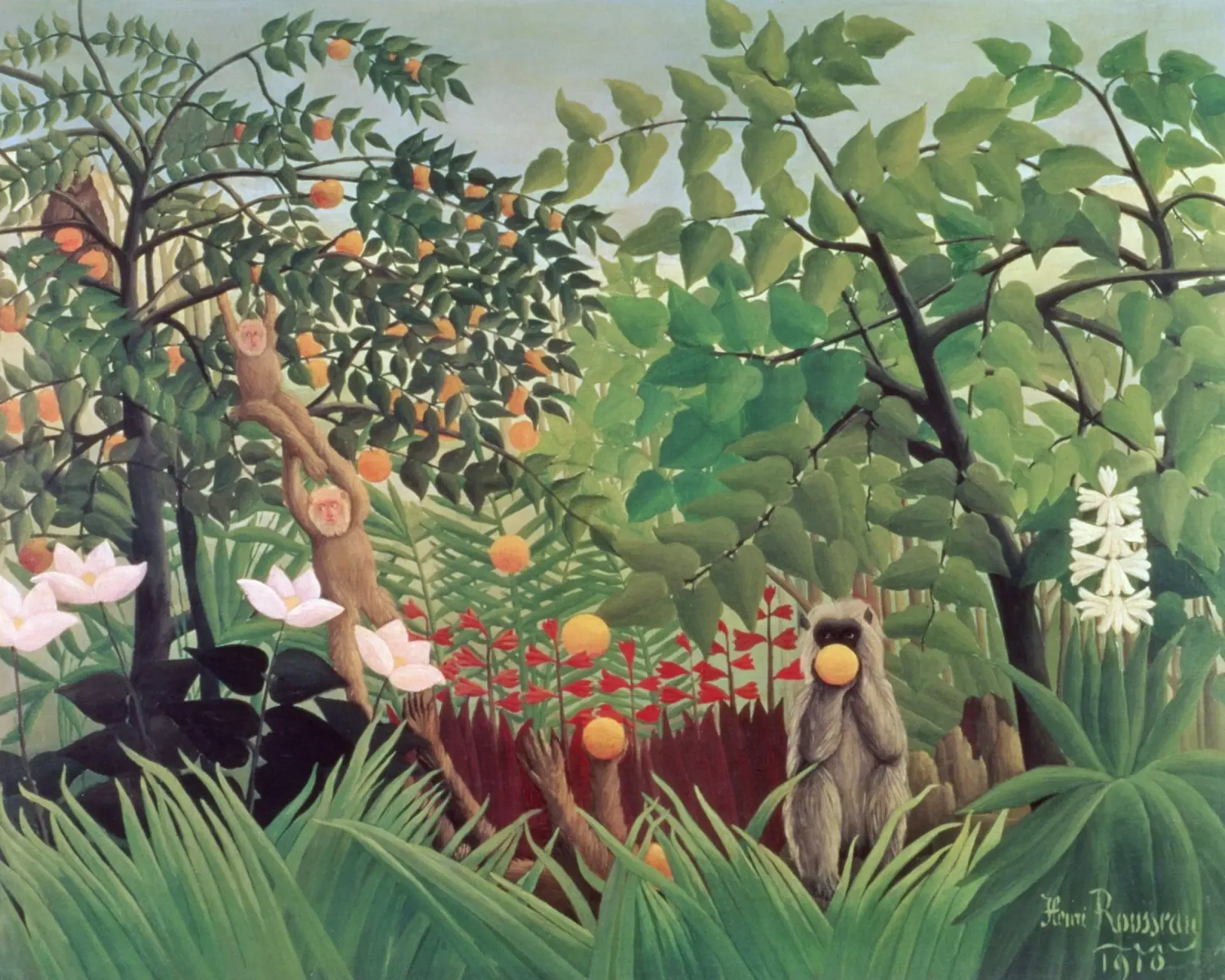 Henri Rousseau - Paesaggio esotico (1910) poster con telaio in alluminio da Wirla