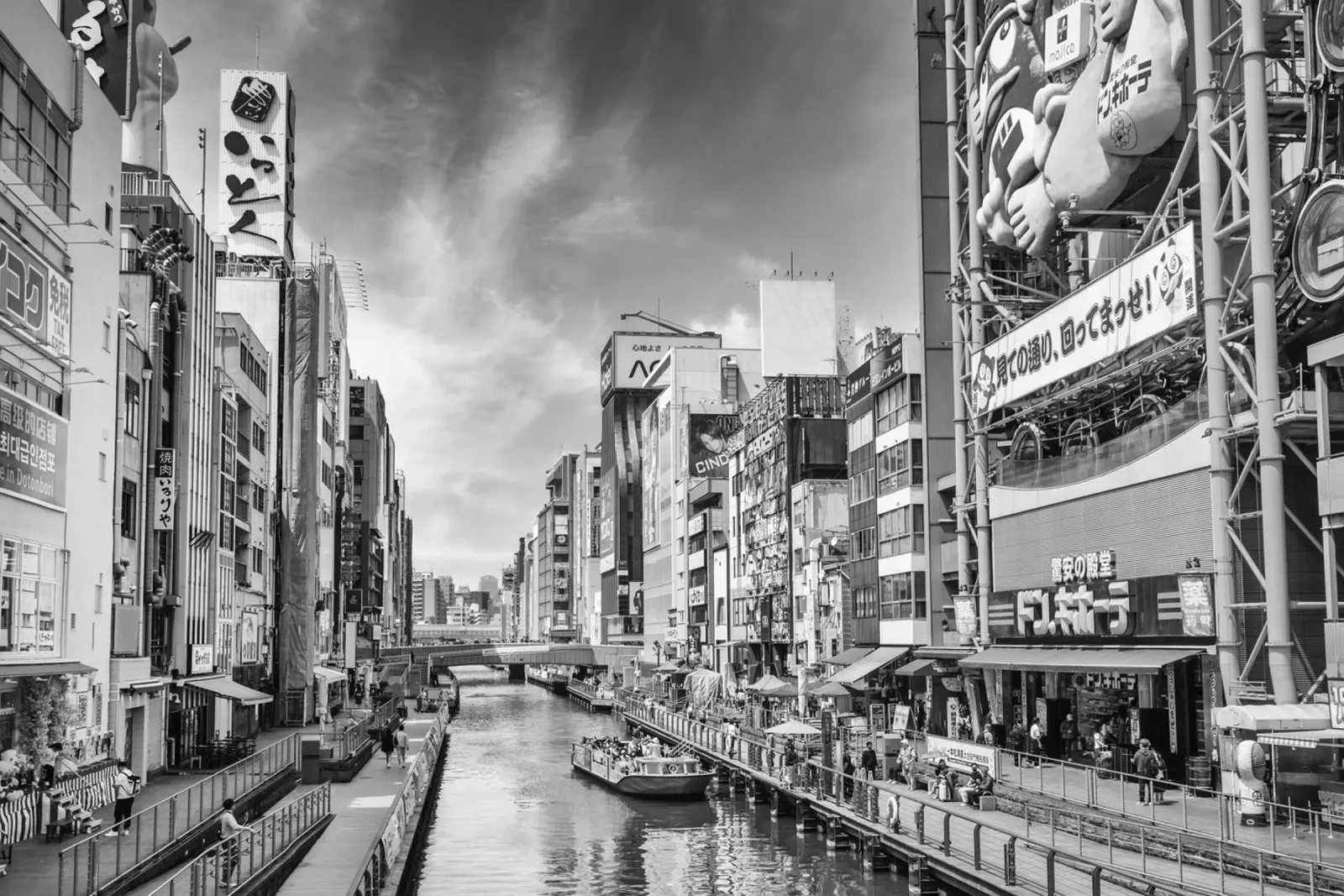 Dotonbori, centre of Osaka | monochrom alu-dibond by Melanie Viola