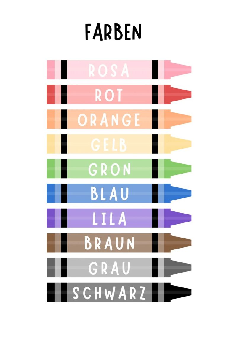 Farbige Buntstifte drucken, pädagogische Farbe drucken, Kinderzimmer Kunst Poster von ABC Prints