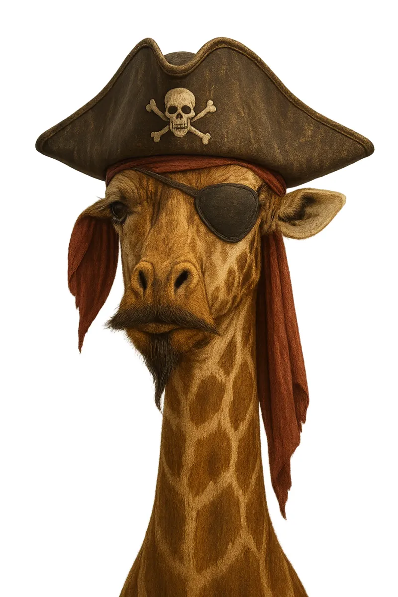 Giraffa Pirata - Capitano delle risate e delle strade carta hahnemühle da So Cute Land - Affiches et posters