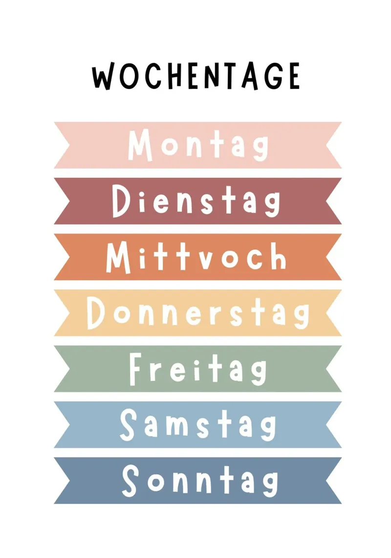 Nursery Print, Days of Week, Playroom Wall Art, Rainbow canvas with Floater frame by ABC Prints