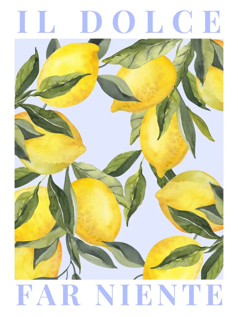 Zitrone drucken, Das Dolce Far Niente, Zitrone Poster Hahnemühle von Bella Studio