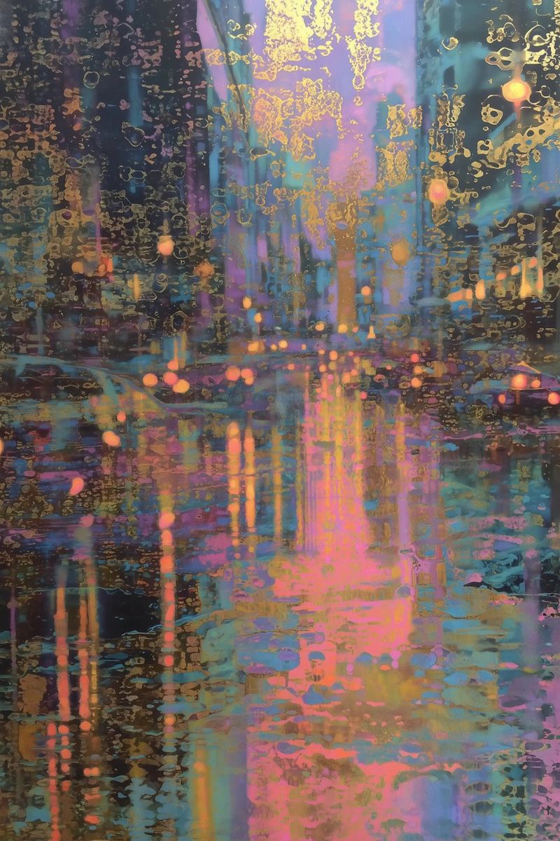 Abstrakte Lichtersymphonie Poster von Carinaprint
