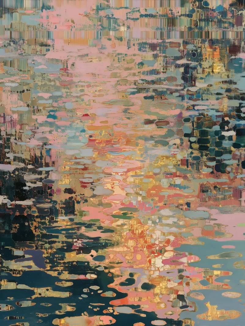 Golden abstract dimensions poster by Carinaprint