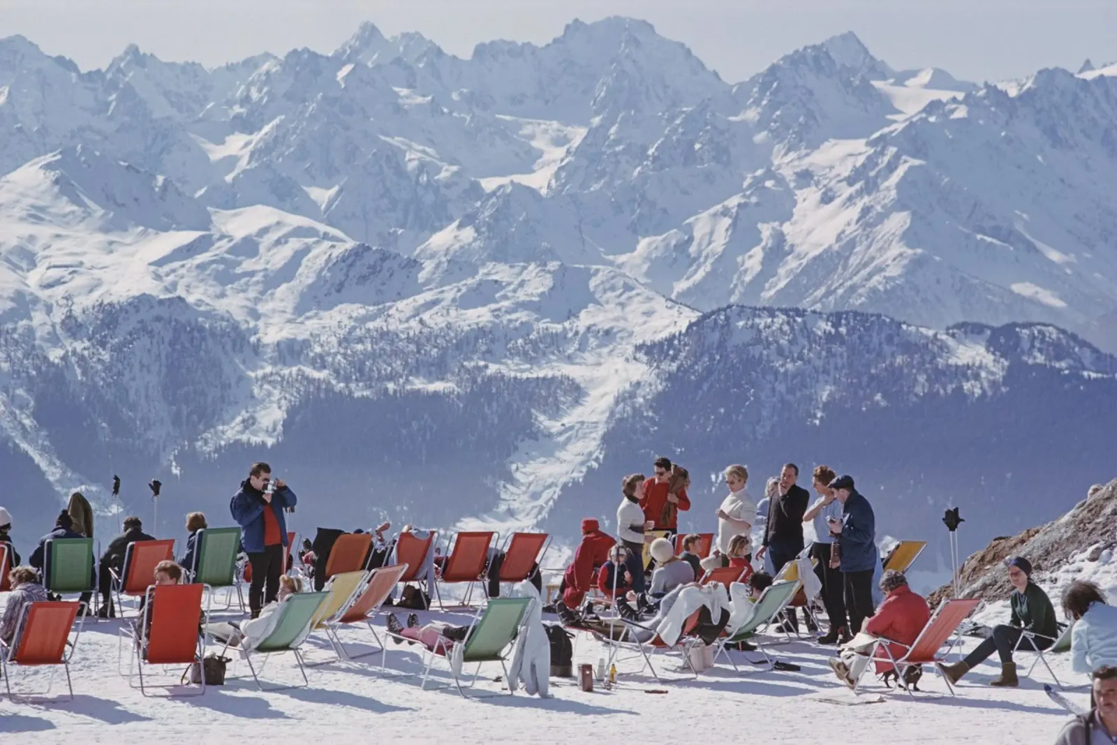 Oziare a Verbier - Slim Aarons pellicola backlit da Chrisvintage