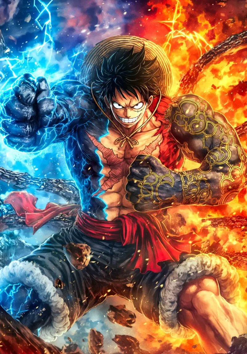 Monkey D Luffy One Piece carta hahnemühle da Fleur de Lys