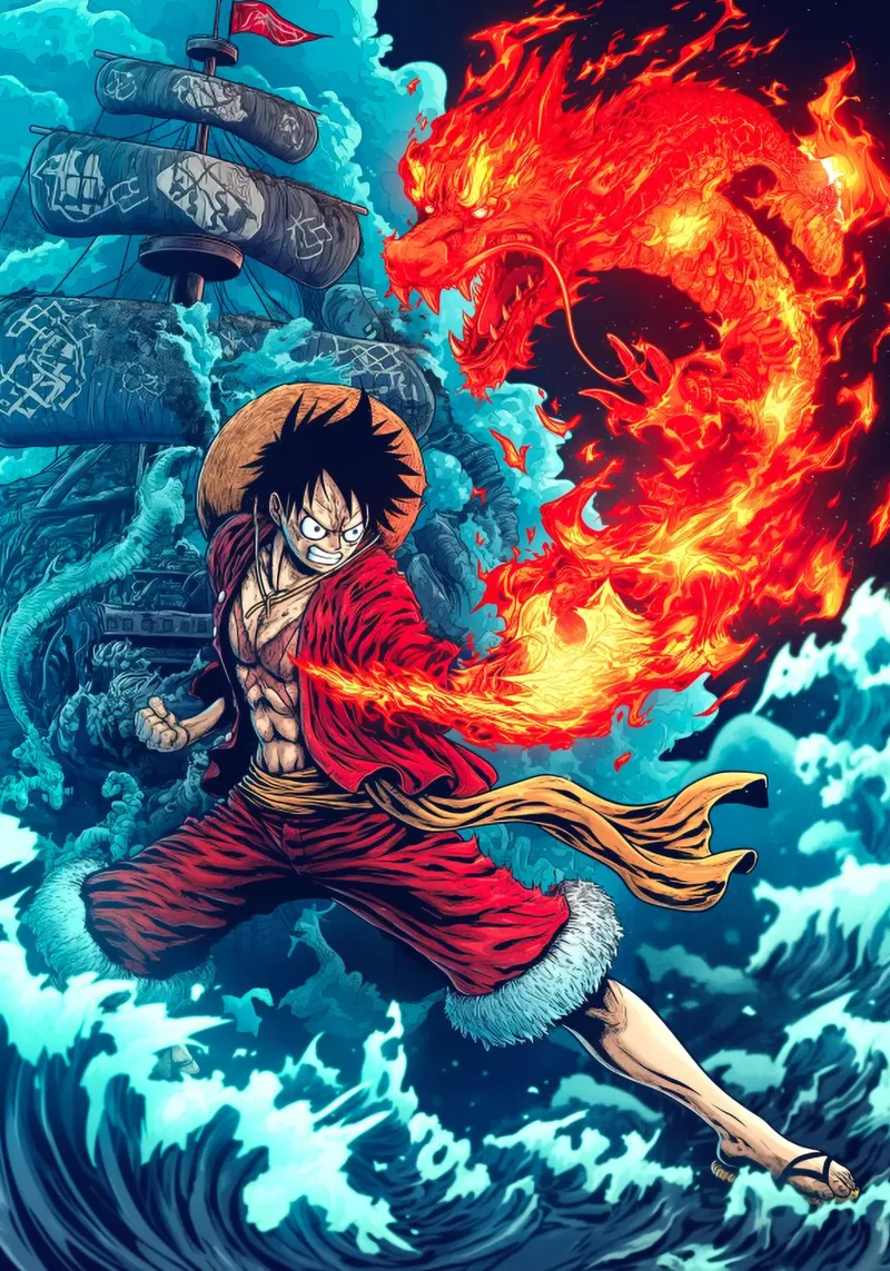Monkey D Luffy One Piece pellicola backlit da Fleur de Lys