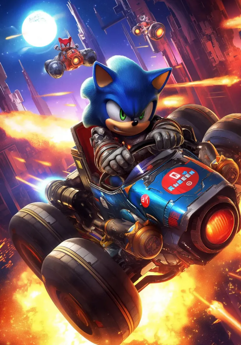 Sonic the Hedgehog canvas with Floater frame by Fleur de Lys