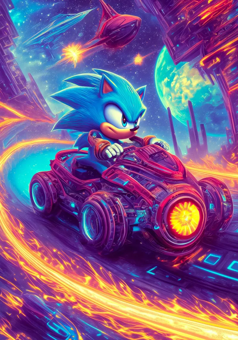 Sonic the Hedgehog canvas with Floater frame by Fleur de Lys
