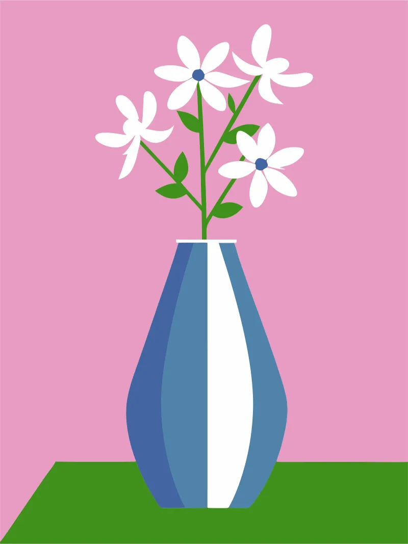 Vaso di fiori di gelsomino poster con telaio in plastica da LOOK DIFFERENT