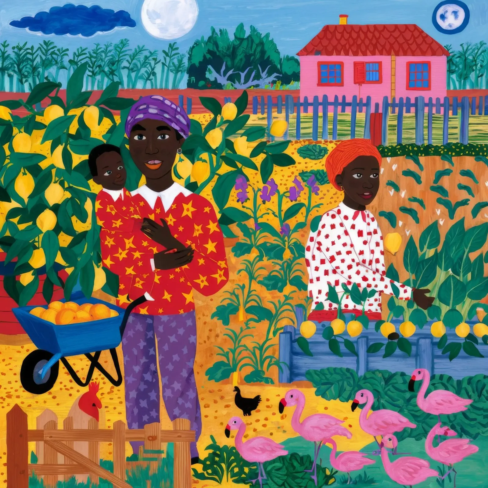 Scena di giardino serena poster con telaio in alluminio da Ebony Carpenter