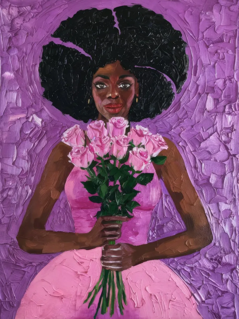 Eleganza floreale poster con telaio in alluminio da Ebony Carpenter