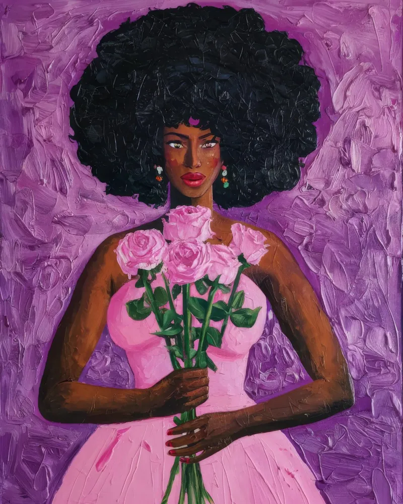 Serenità rosa poster con telaio in legno da Ebony Carpenter