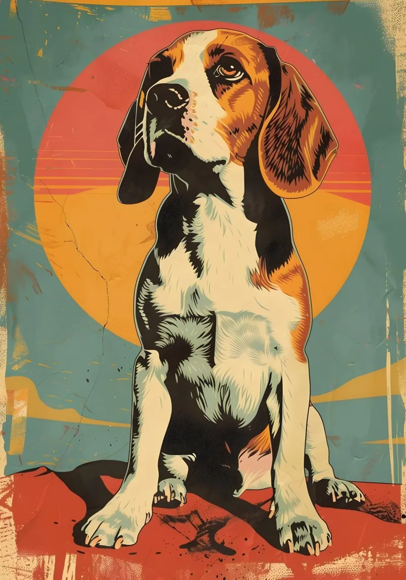 Beagle vintage Grafik pellicola backlit da WILD ART
