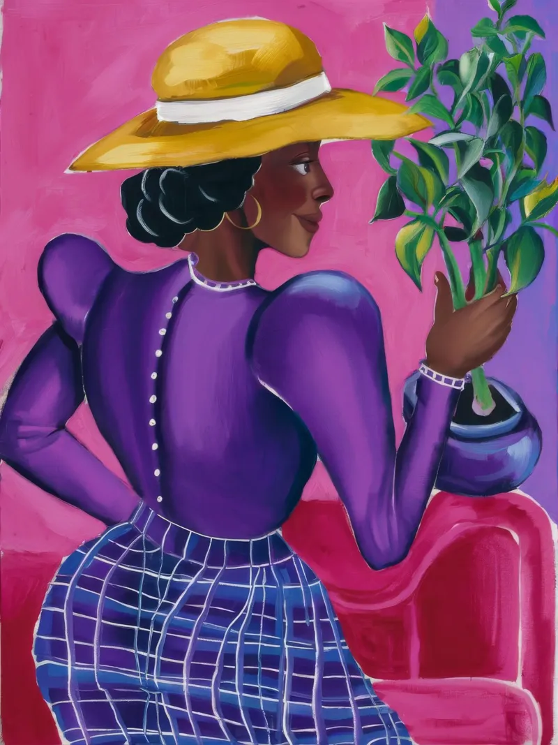 Signora del giardino poster con telaio in alluminio da Ebony Carpenter